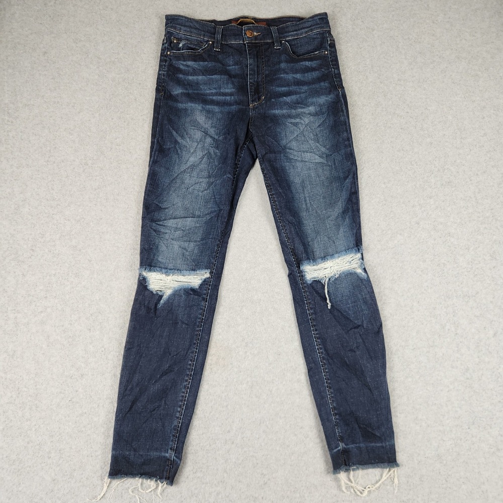 Joe's The Charlie Jeans Women 27 Blue Denim Boho Distressed Skinny Leg‎ Raw Hem